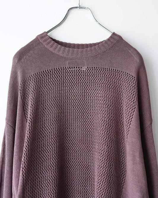 WINDOW WEB SWEATER "BROWN"