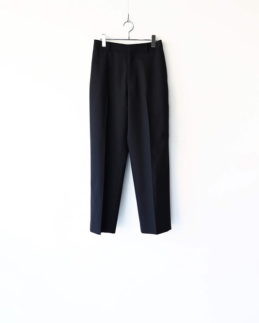 FLAT TAPERED TROUSERS ORGANIC WOOL SURVIVAL CLOTH®︎ "BLACK"
