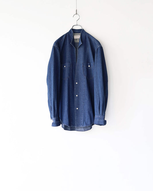 5.5oz selvage DENIM SHIRT "WASHED INDIGO"