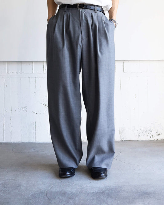 3 TUCK SLACKS "GRAY"