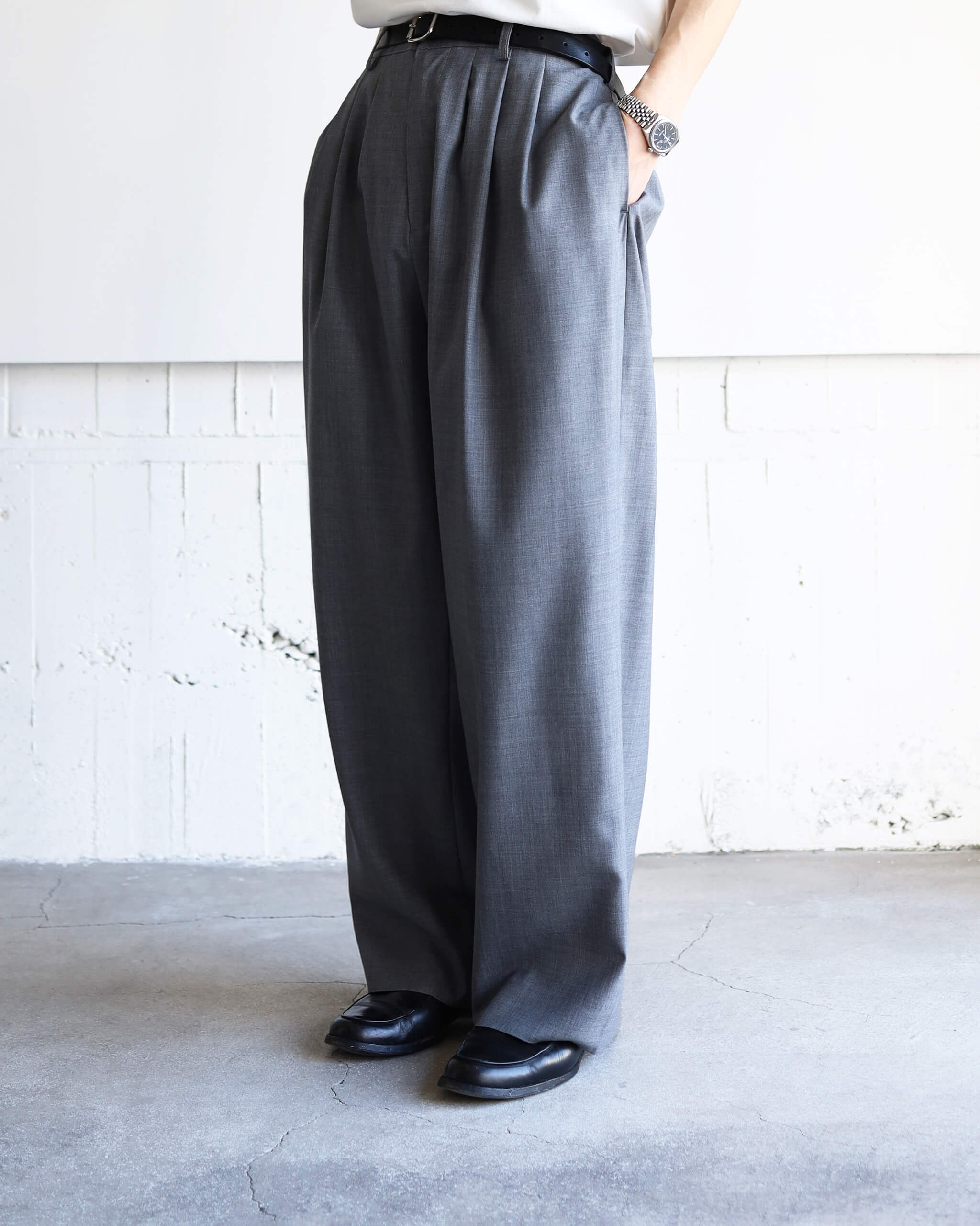 afiit 3タックスラックス　サイズ1 ブラック Afiit(アフィット) / 3TUCK SLACKS 