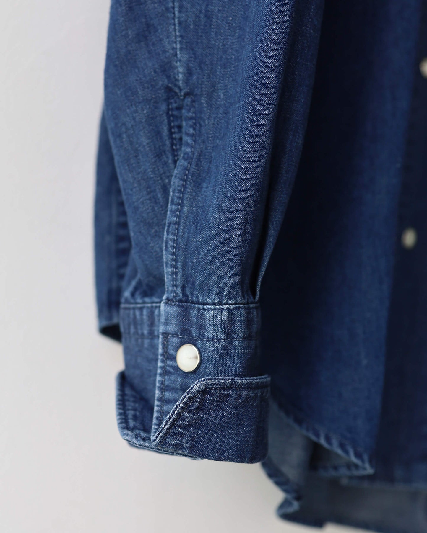 5.5oz selvage DENIM SHIRT "WASHED INDIGO"