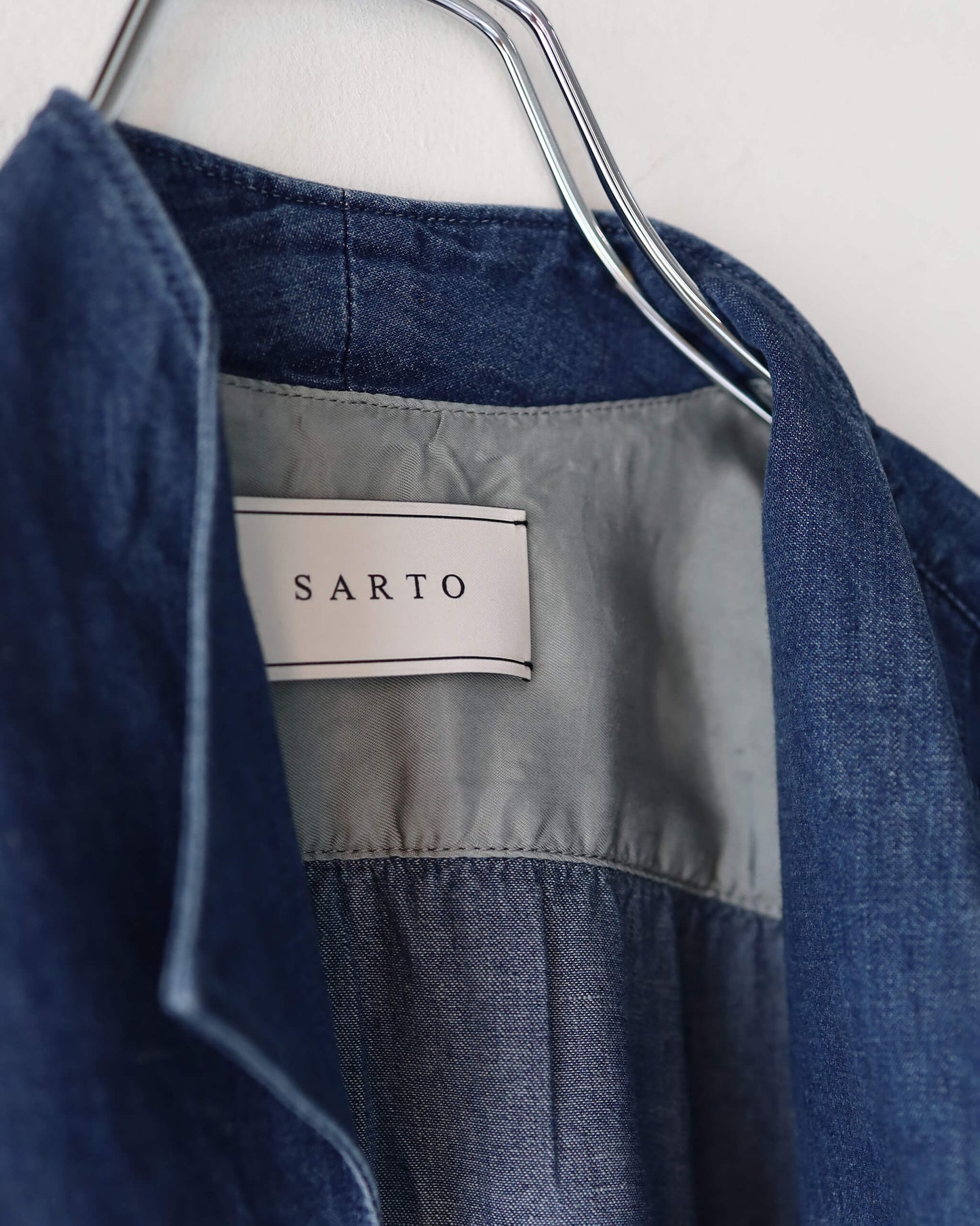 5.5oz selvage DENIM SHIRT "WASHED INDIGO"