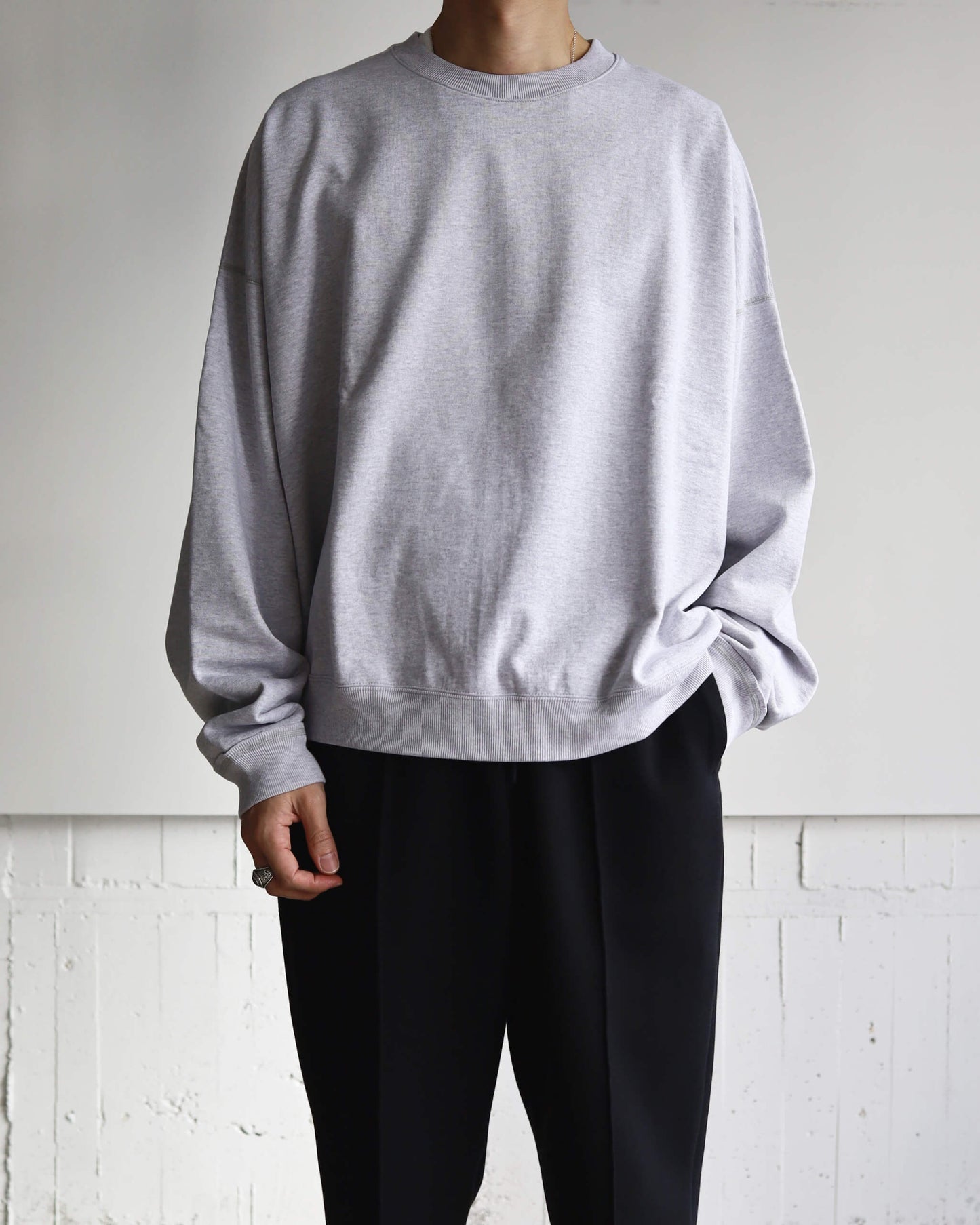 HUGE SWEAT SHORT ORGANIC COTTON HEAVY FLEECE "ASH GRAY"