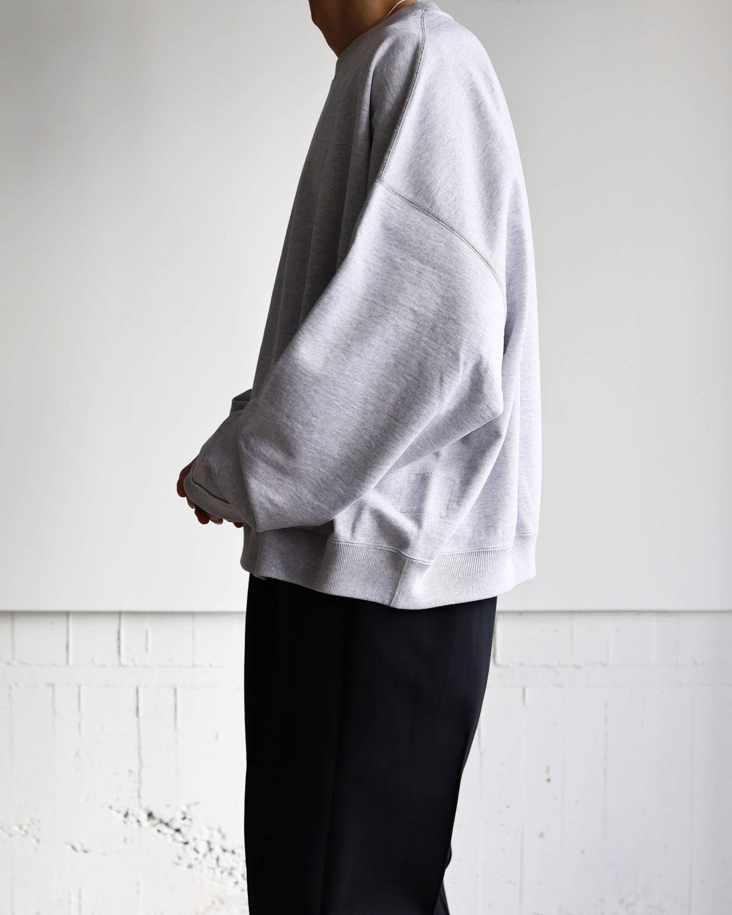 HUGE SWEAT SHORT ORGANIC COTTON HEAVY FLEECE "ASH GRAY"