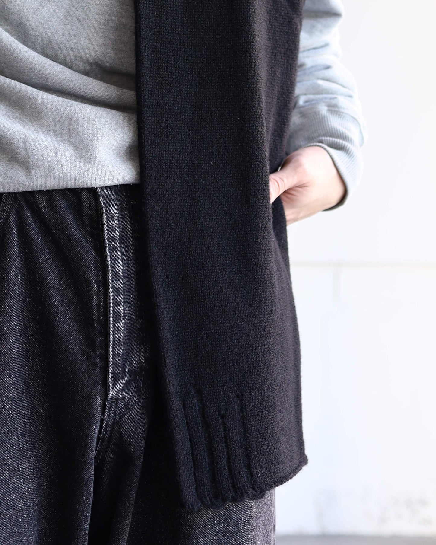 CHUNKY WOOL / SCARF "BLACK"