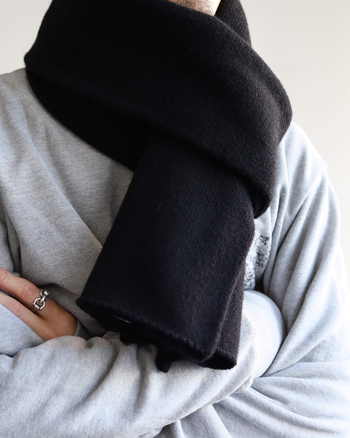 CHUNKY WOOL / SCARF "BLACK"