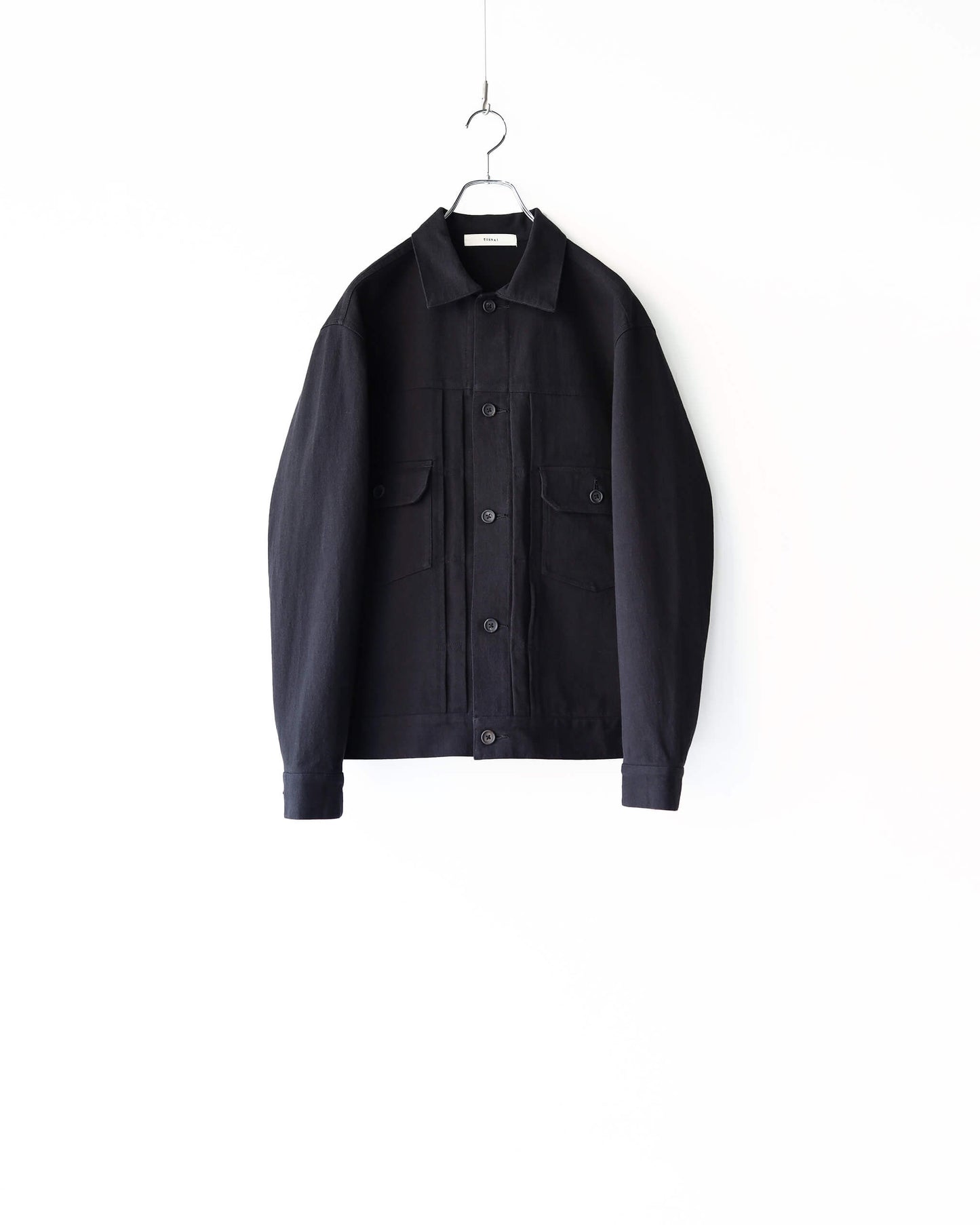 COTTON DENSE JERSEY / TRUCKER JACKET "BLACK"