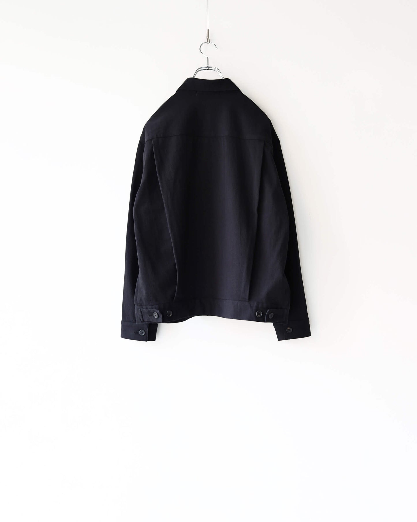 COTTON DENSE JERSEY / TRUCKER JACKET "BLACK"