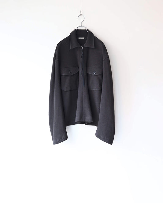 WAFFLE POLO SHIRT "Bk"