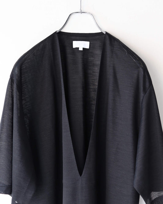 28G Silk Ramie SS Tee "BLACK"