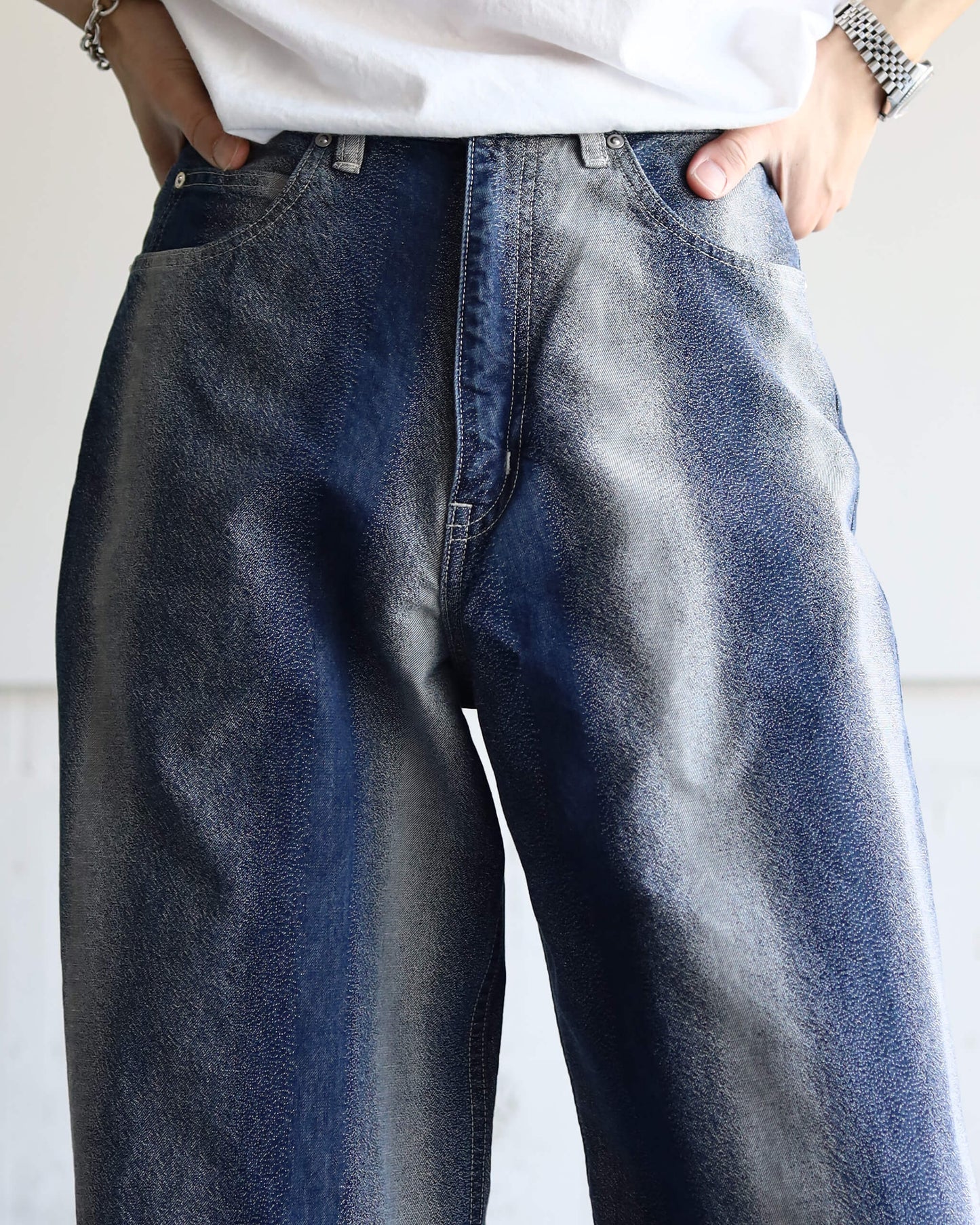 GRADATION DENIM PANTS (BUGGY) "SAX BLUE"