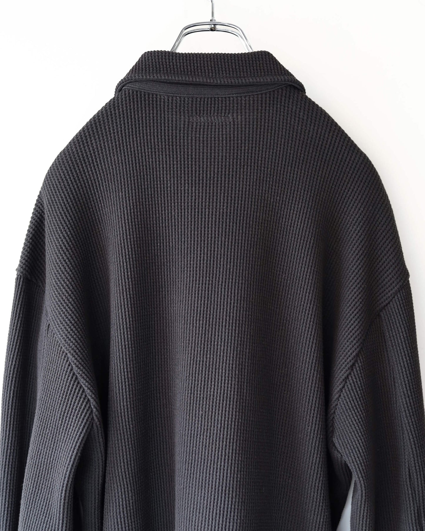 WAFFLE POLO SHIRT "Bk"