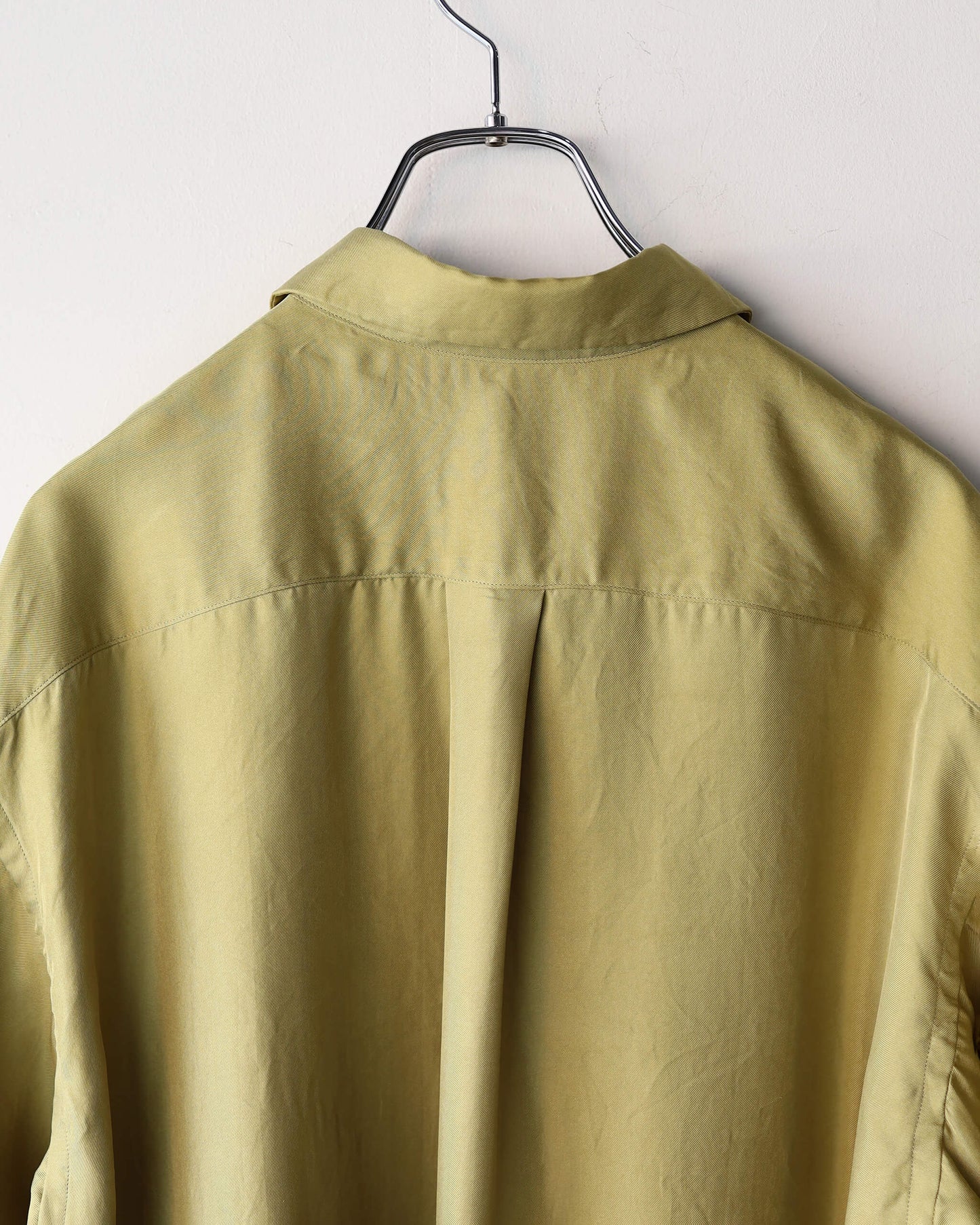 BRUSHED SILK / REGULAR COLLAR SHIRT "KHAKI"