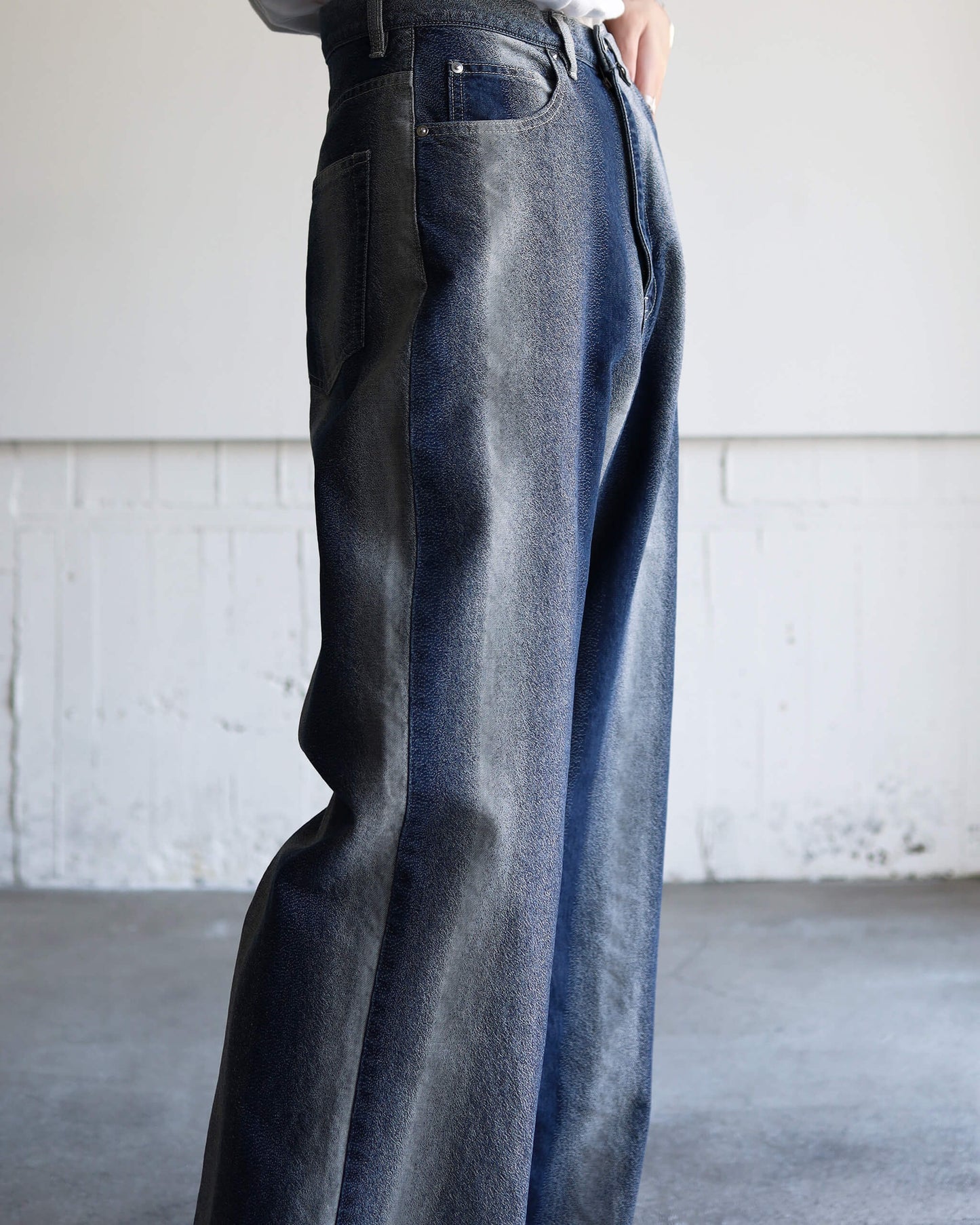 GRADATION DENIM PANTS (BUGGY) "SAX BLUE"