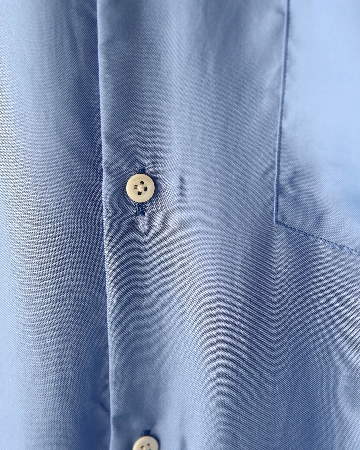 BRUSHED SILK / REGULAR COLLAR SHIRT "BLUE"