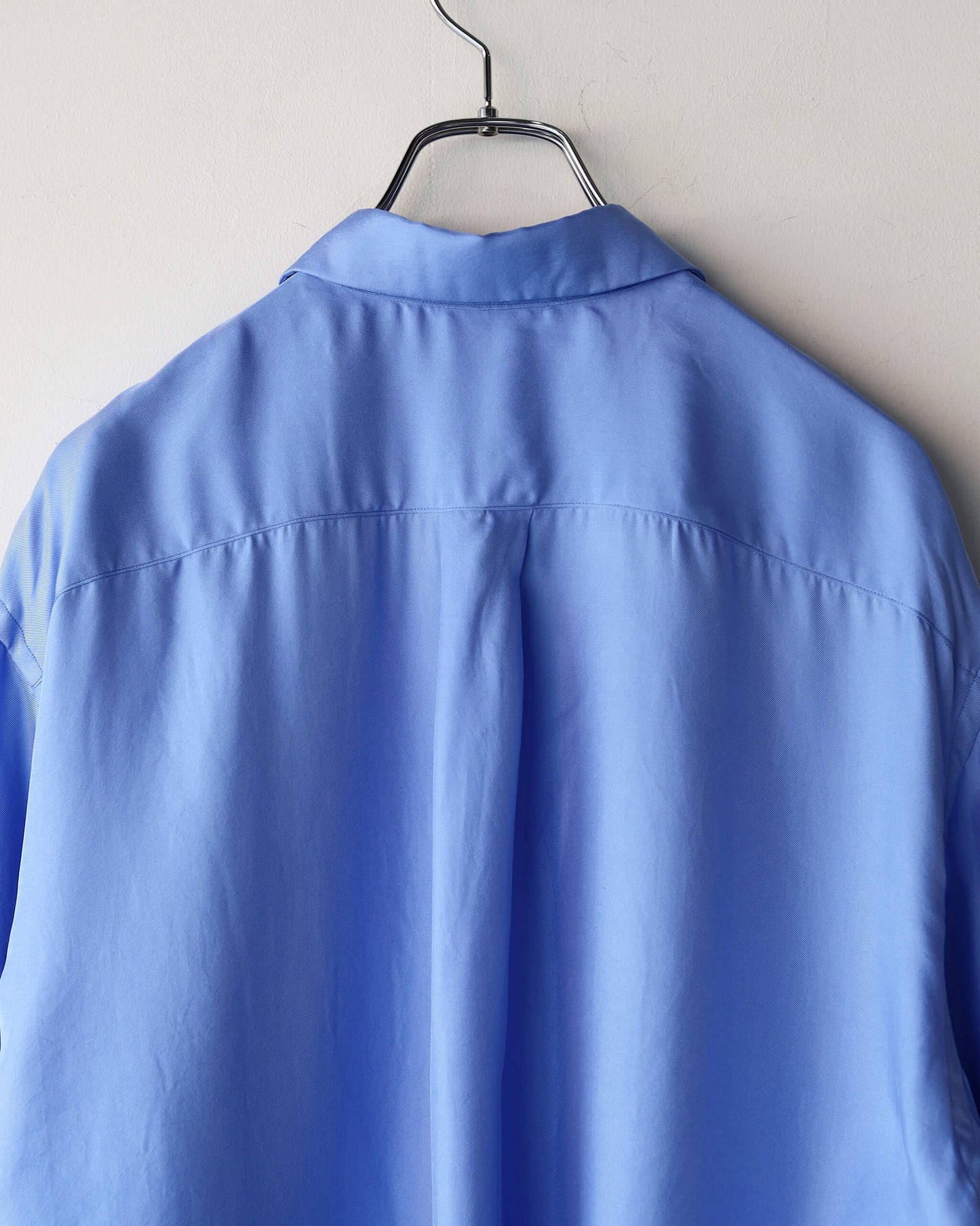 BRUSHED SILK / REGULAR COLLAR SHIRT "BLUE"