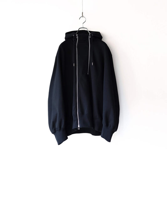 DOUBLE FRONT SWEAT HOODIE "Bk"