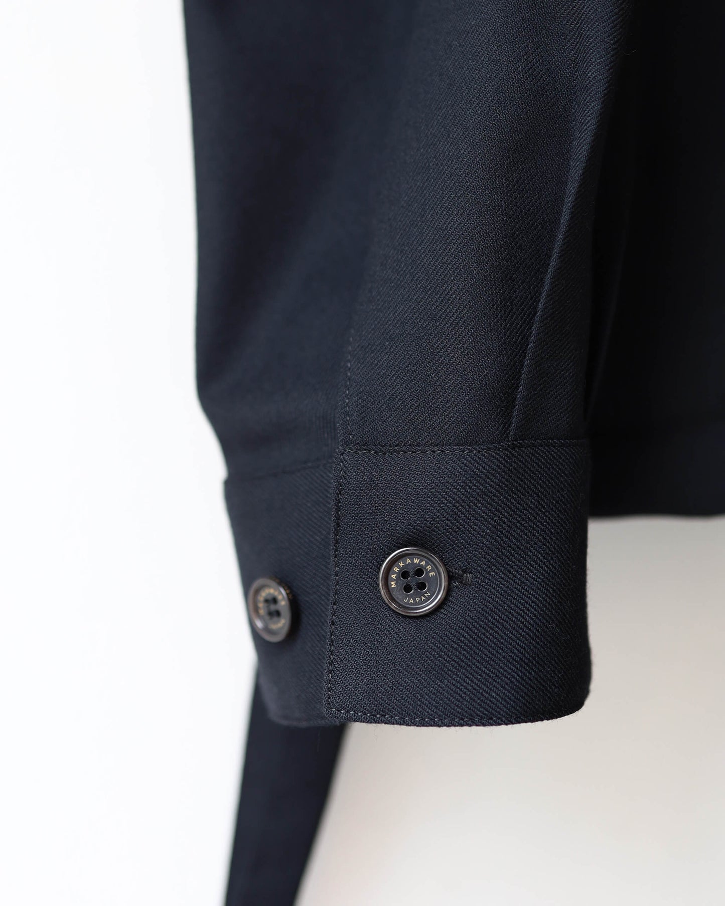 HALF ZIP SURVICE JACKET 2/80 ORGANIC WOOL VIYELLA "BLACK"