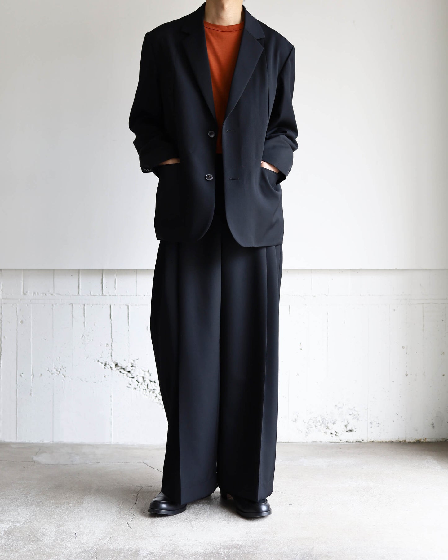 MAKOTO TROUSERS -PLEATED WIDE- "BLACK"