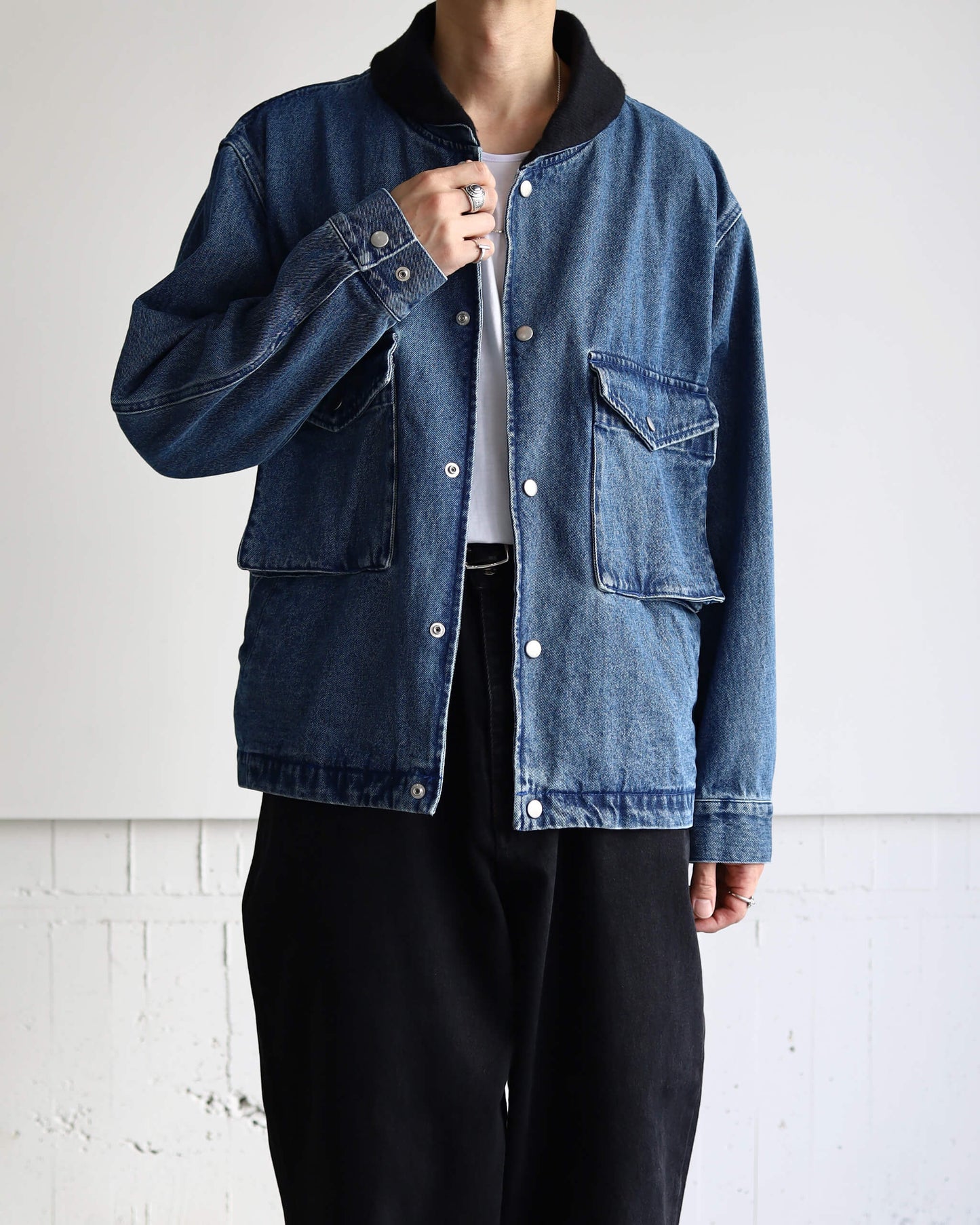 FLOAT DENIM BLOUSON "BLUE"