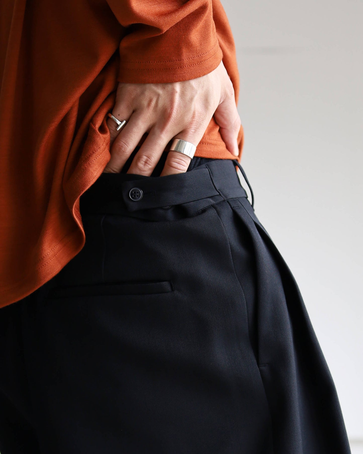 MAKOTO TROUSERS -PLEATED WIDE- "BLACK"