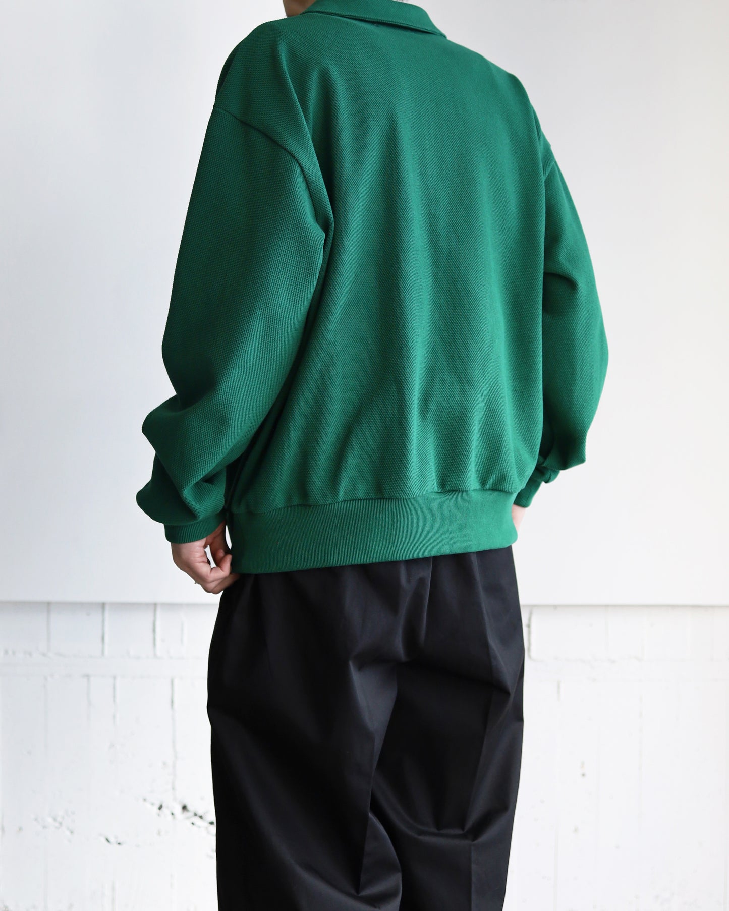 HALF ZIP PIQUE "GREEN"