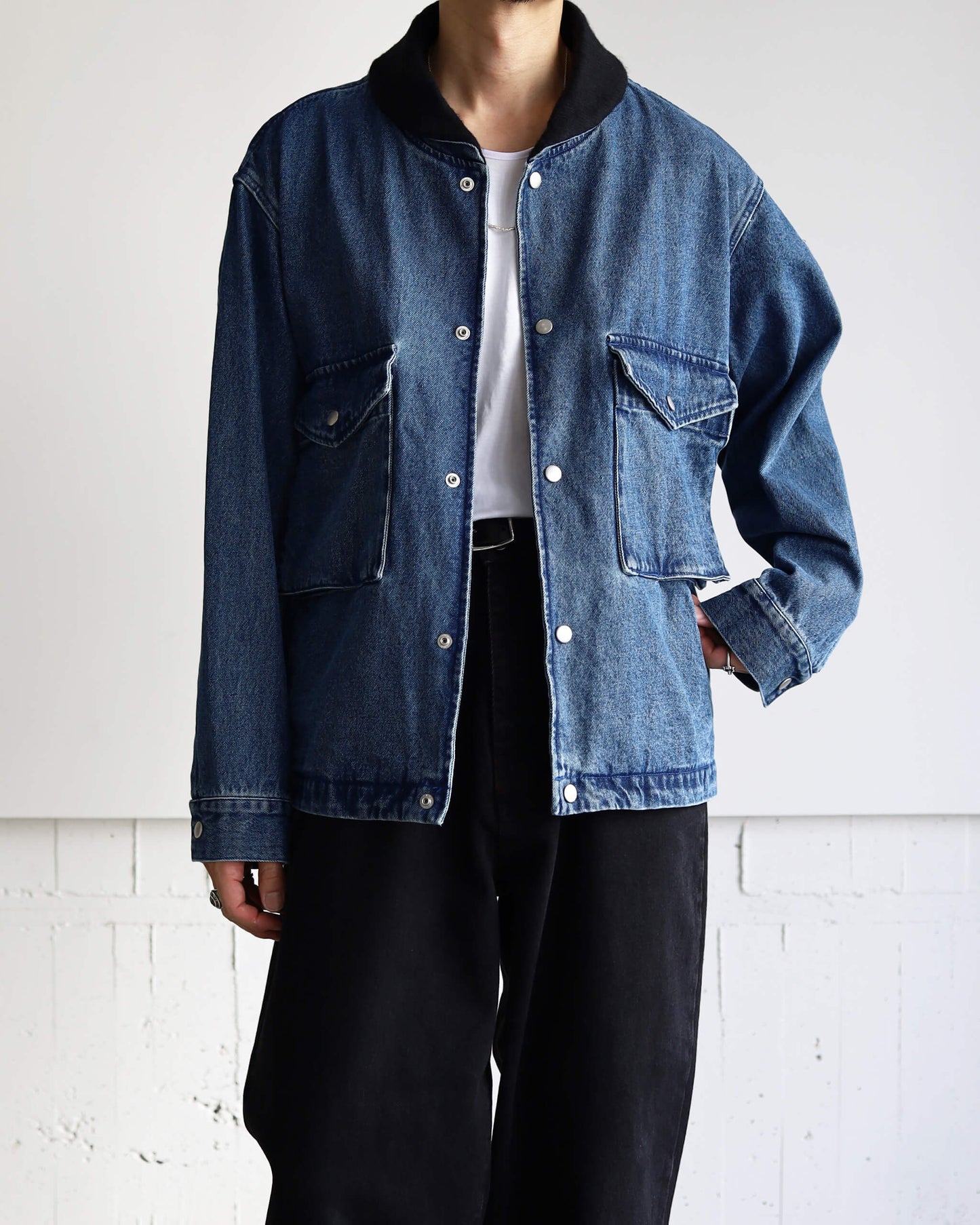 FLOAT DENIM BLOUSON "BLUE"