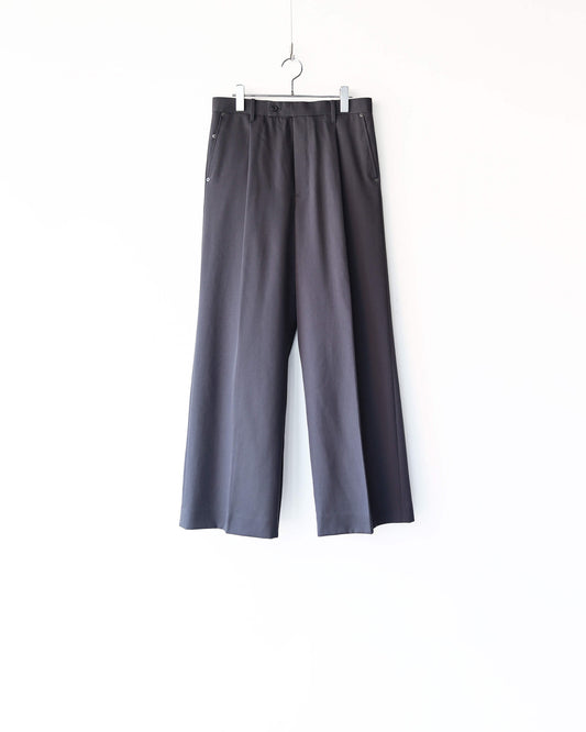 SINGLE TUCK WIDE TROUSER "Charcoal"