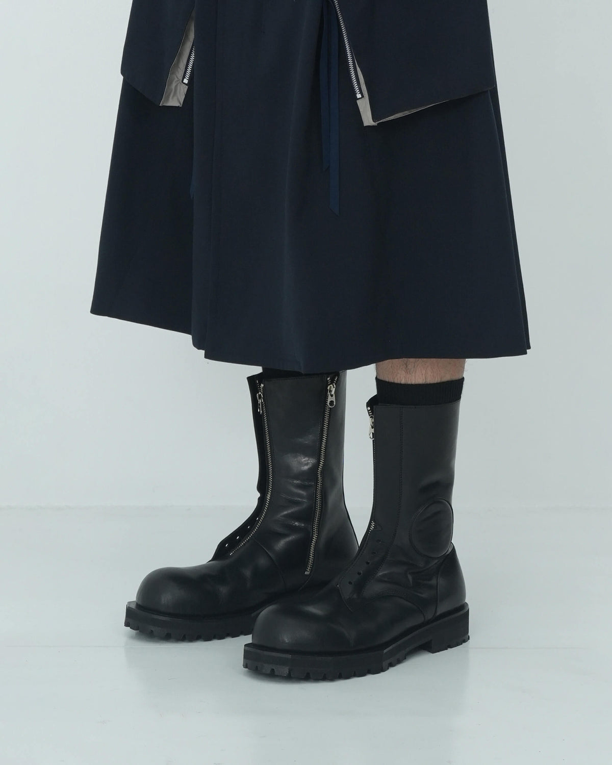 POLICE BOOTS SIDE ZIP "Bk"