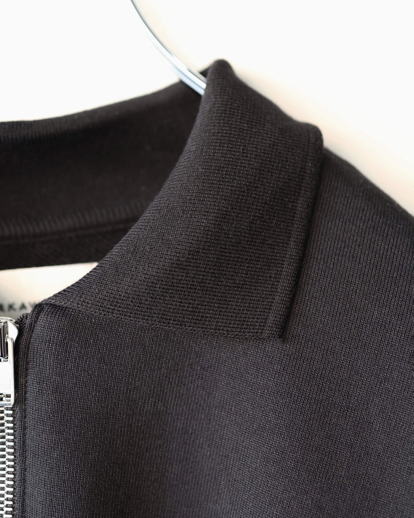 HALF ZIP POLO ORGANIC COTTON HEAVY FLEECE "BLACK"