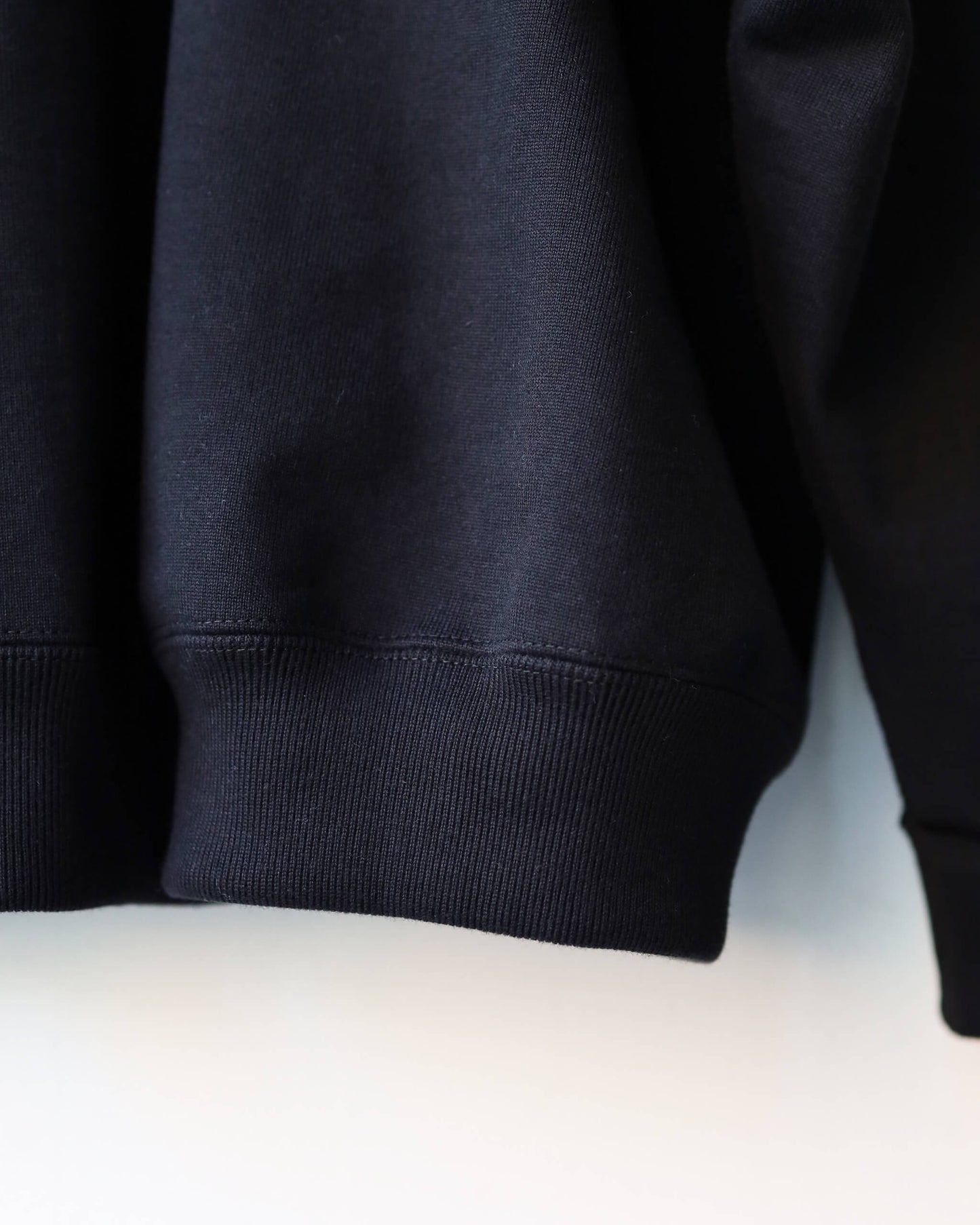 HALF ZIP POLO ORGANIC COTTON HEAVY FLEECE "BLACK"