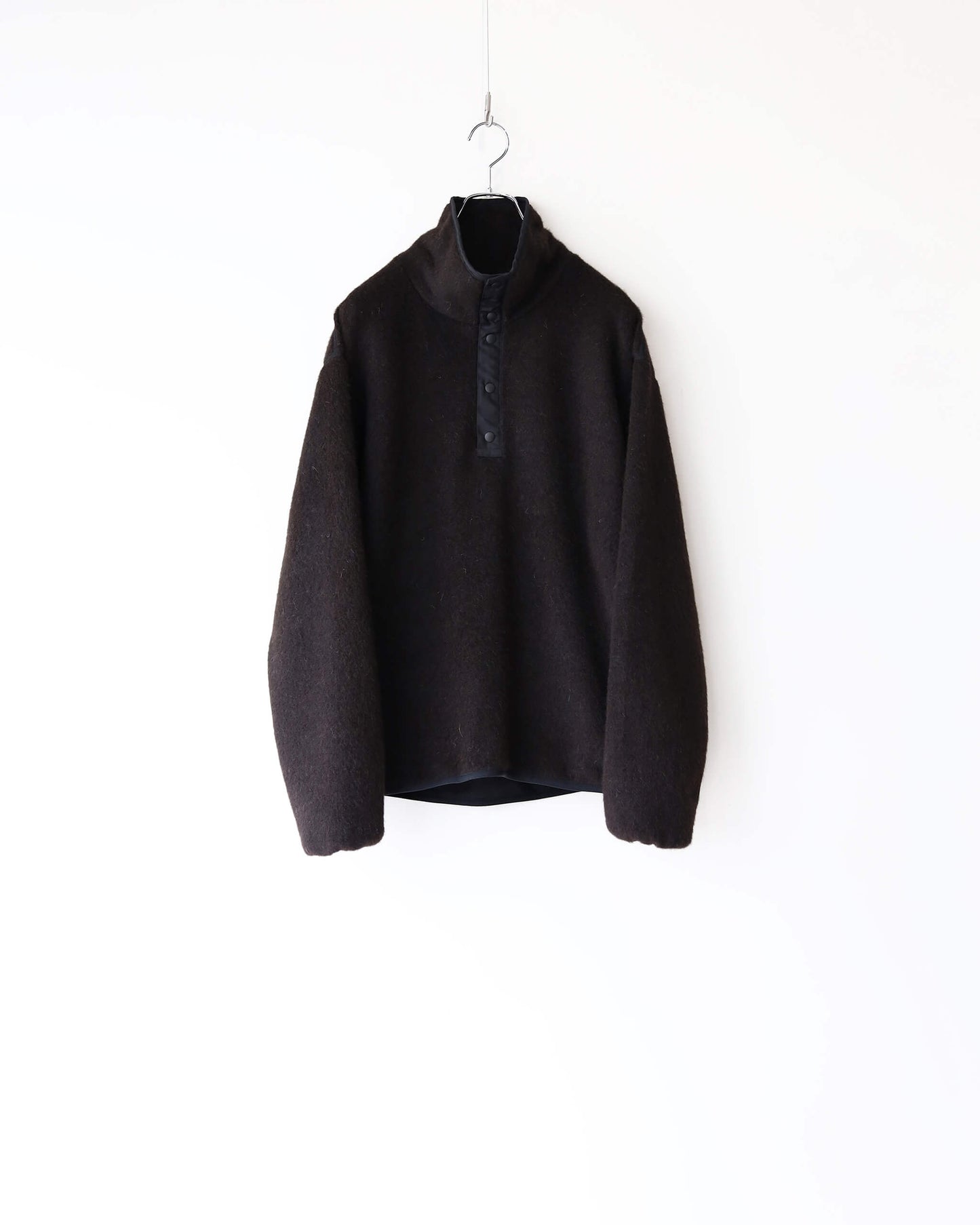 TRACK JUMPER NATURAL COLOR ALPACA FLEECE "NATURAL BLACK"