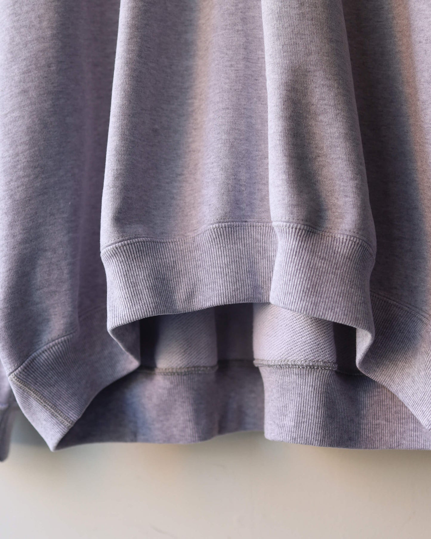 HALF ZIP POLO ORGANIC COTTON HEAVY FLEECE "ASH GRAY"