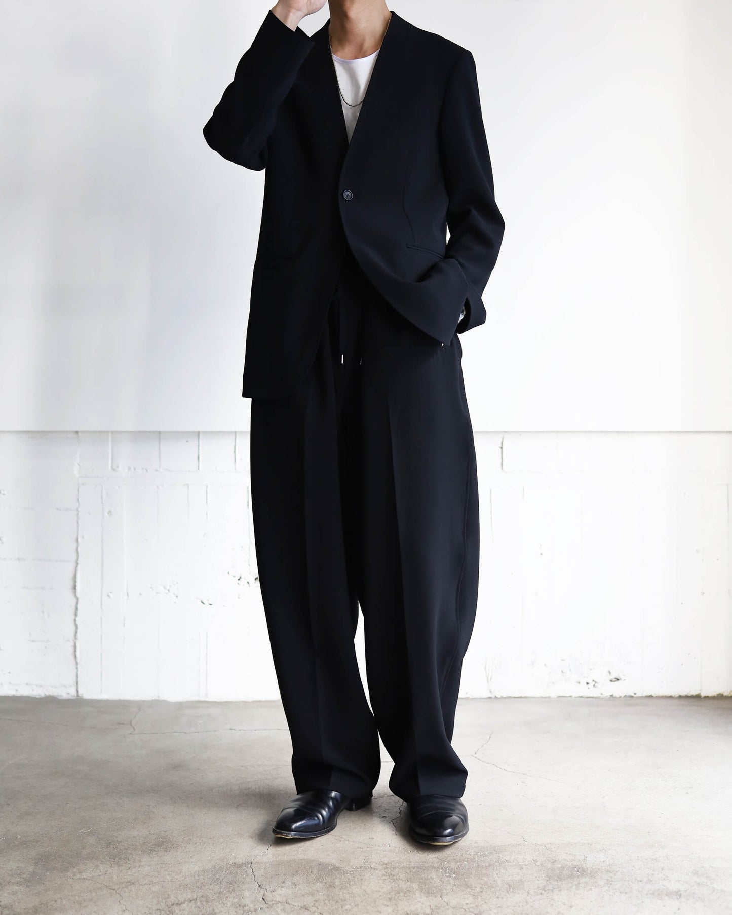 DOUBLE CLOTH DOUGI PANTS "BLACK"