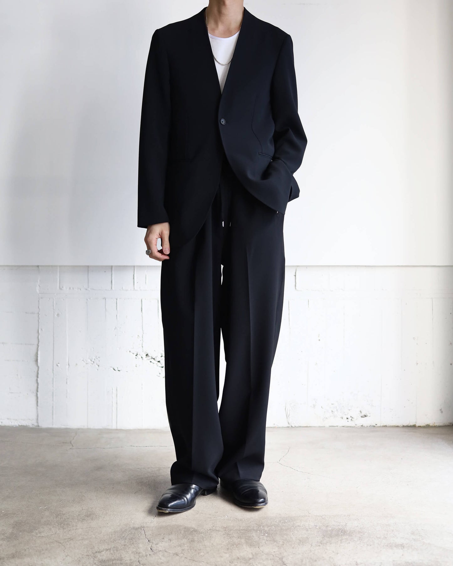 DOUBLE CLOTH DOUGI PANTS "BLACK"