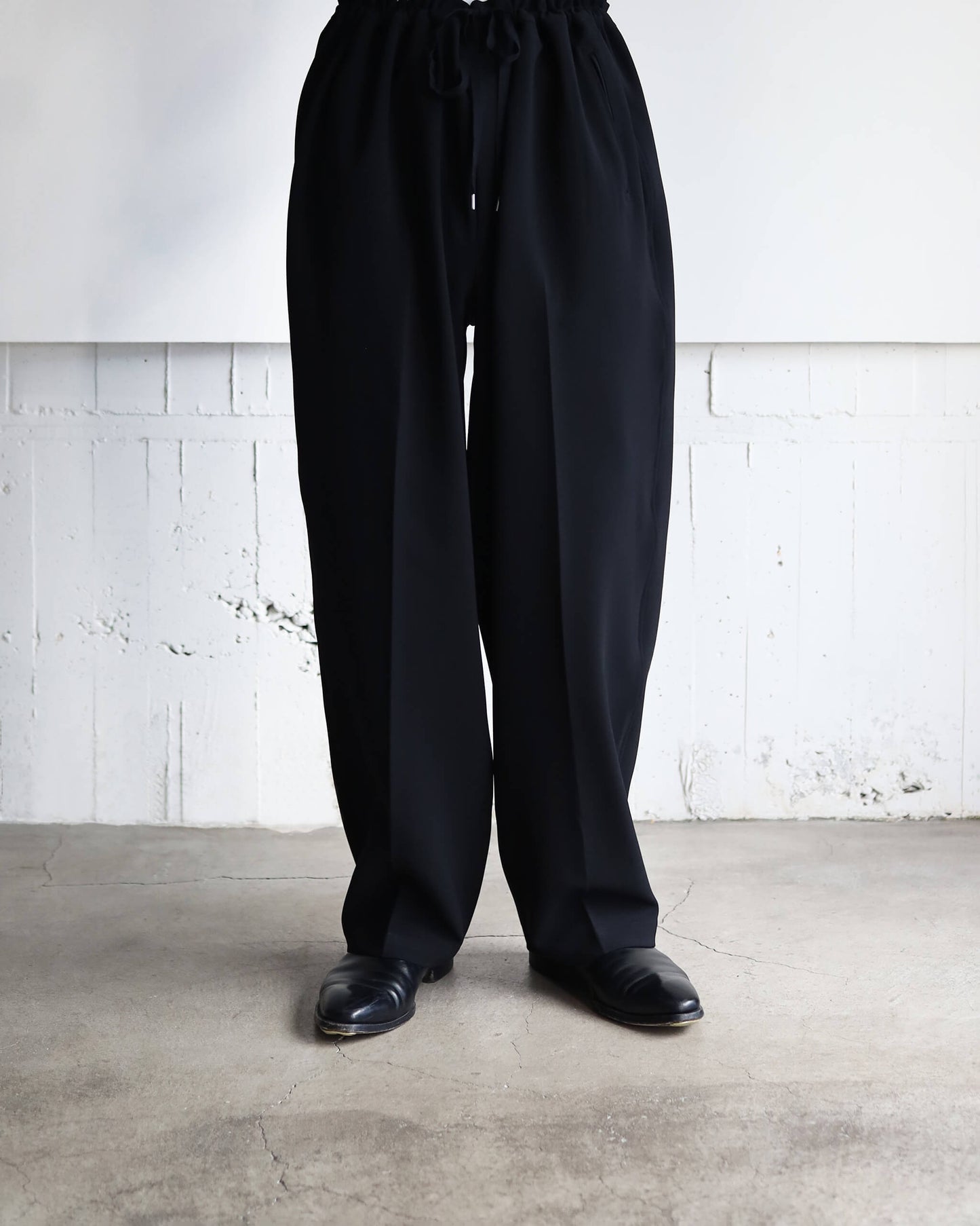 DOUBLE CLOTH DOUGI PANTS "BLACK"