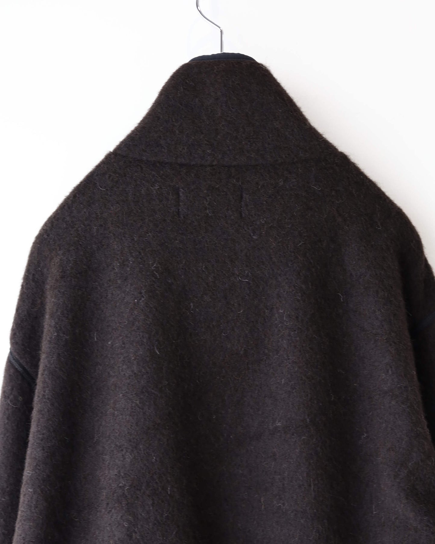 TRACK JACKET NATURAL COLOR ALPACA FLEECE "NATURAL BLACK"