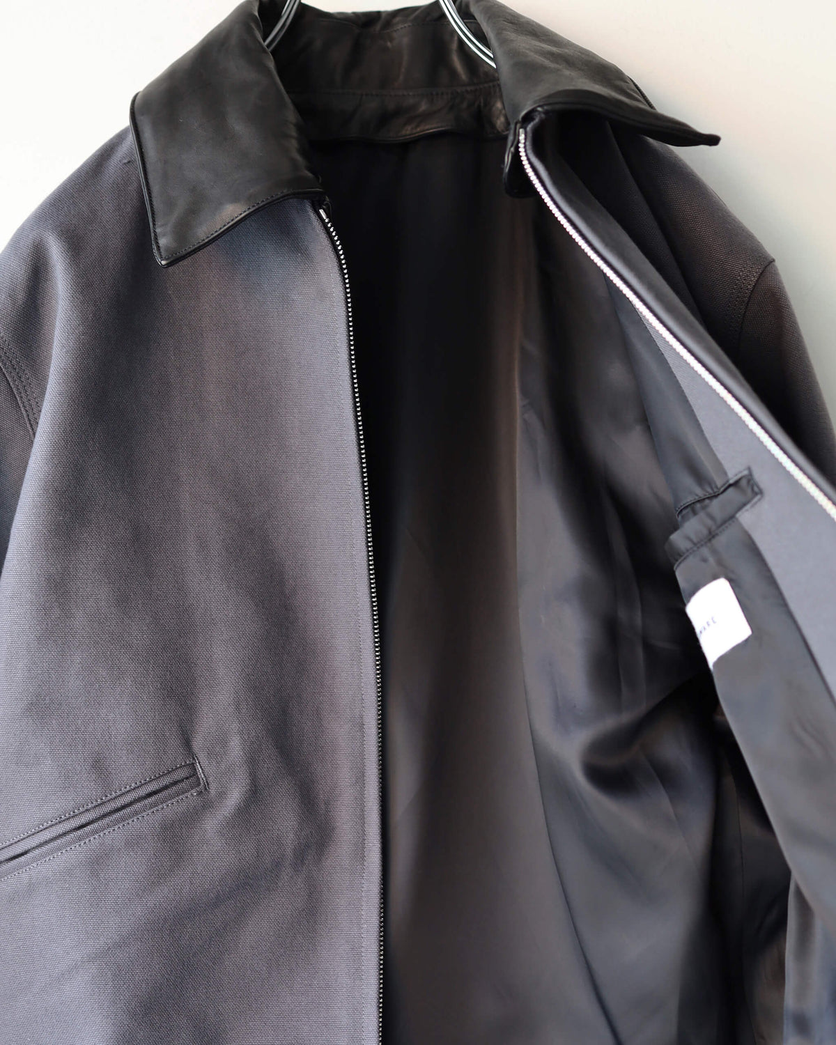 WORKER JACKET ORGANIC COTTON DUCK "CHARCOAL"