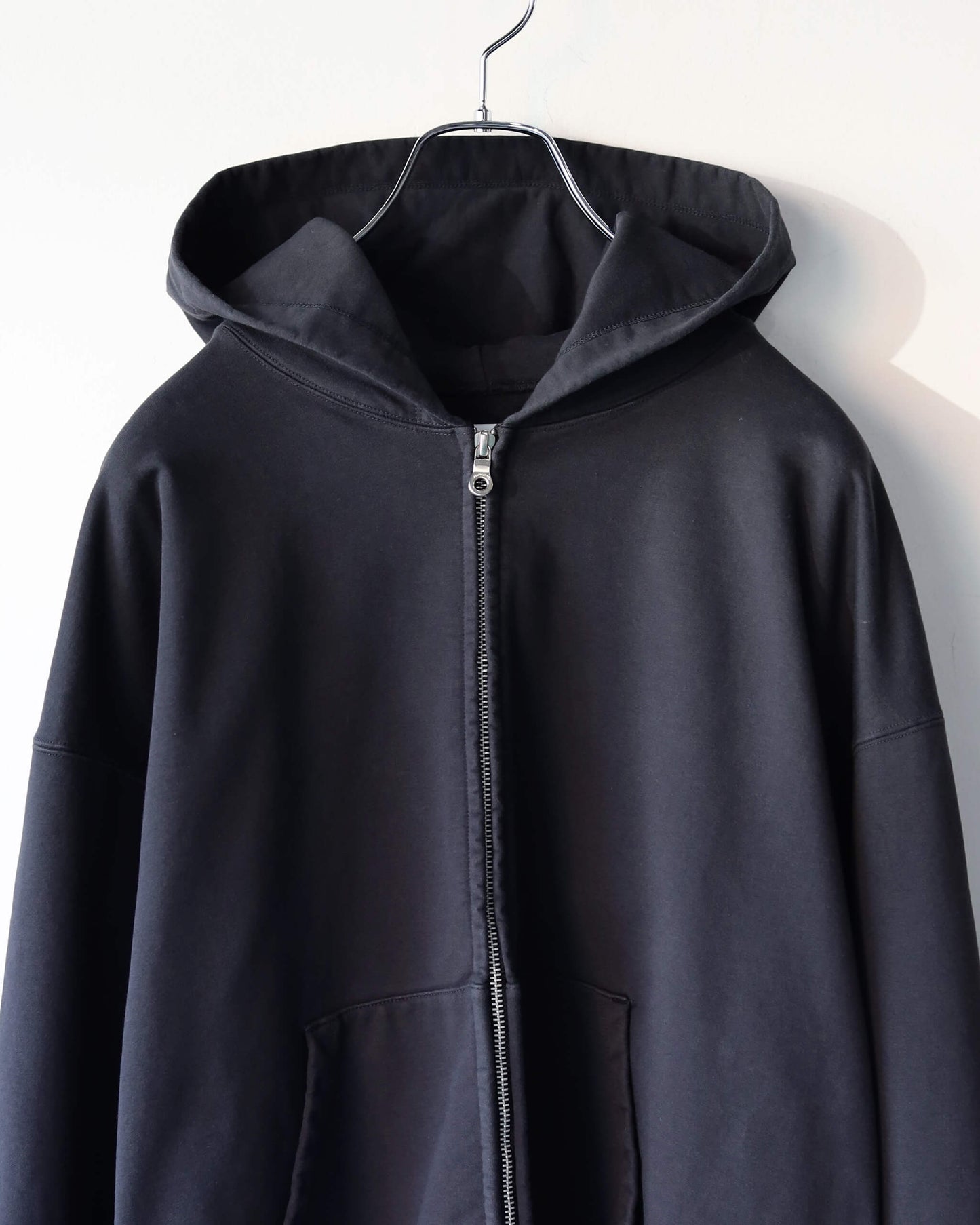 36G Fine Sweat Zip Hoodie "BLACK DYE"