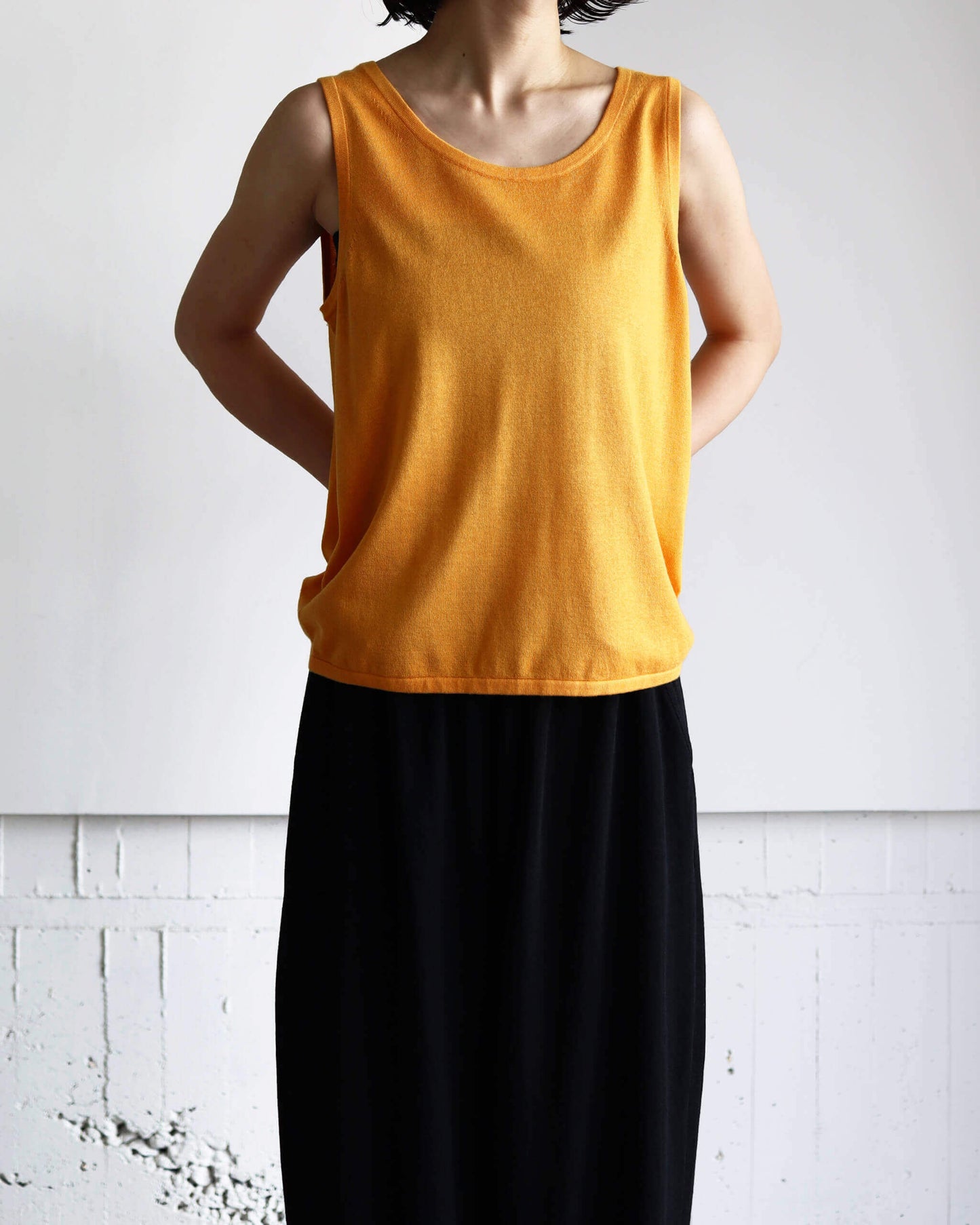 Silk cashmere Tank top "Orange"