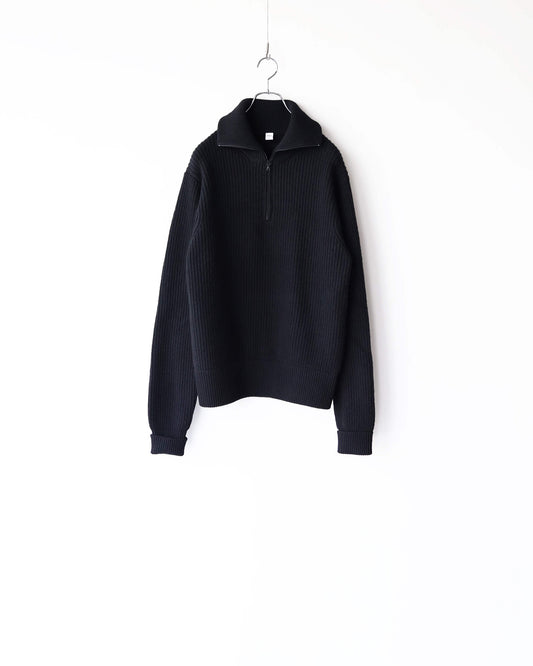 half zip tokkuri knit "black"