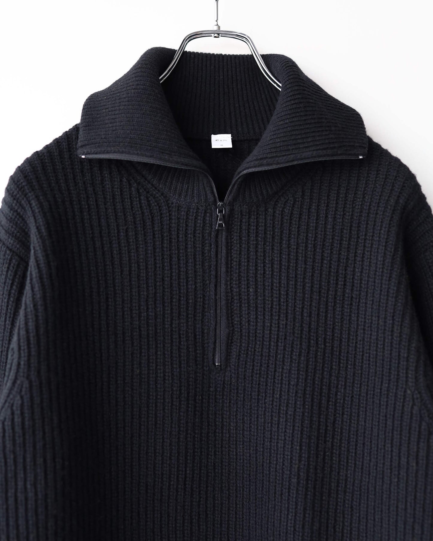 half zip tokkuri knit "black"