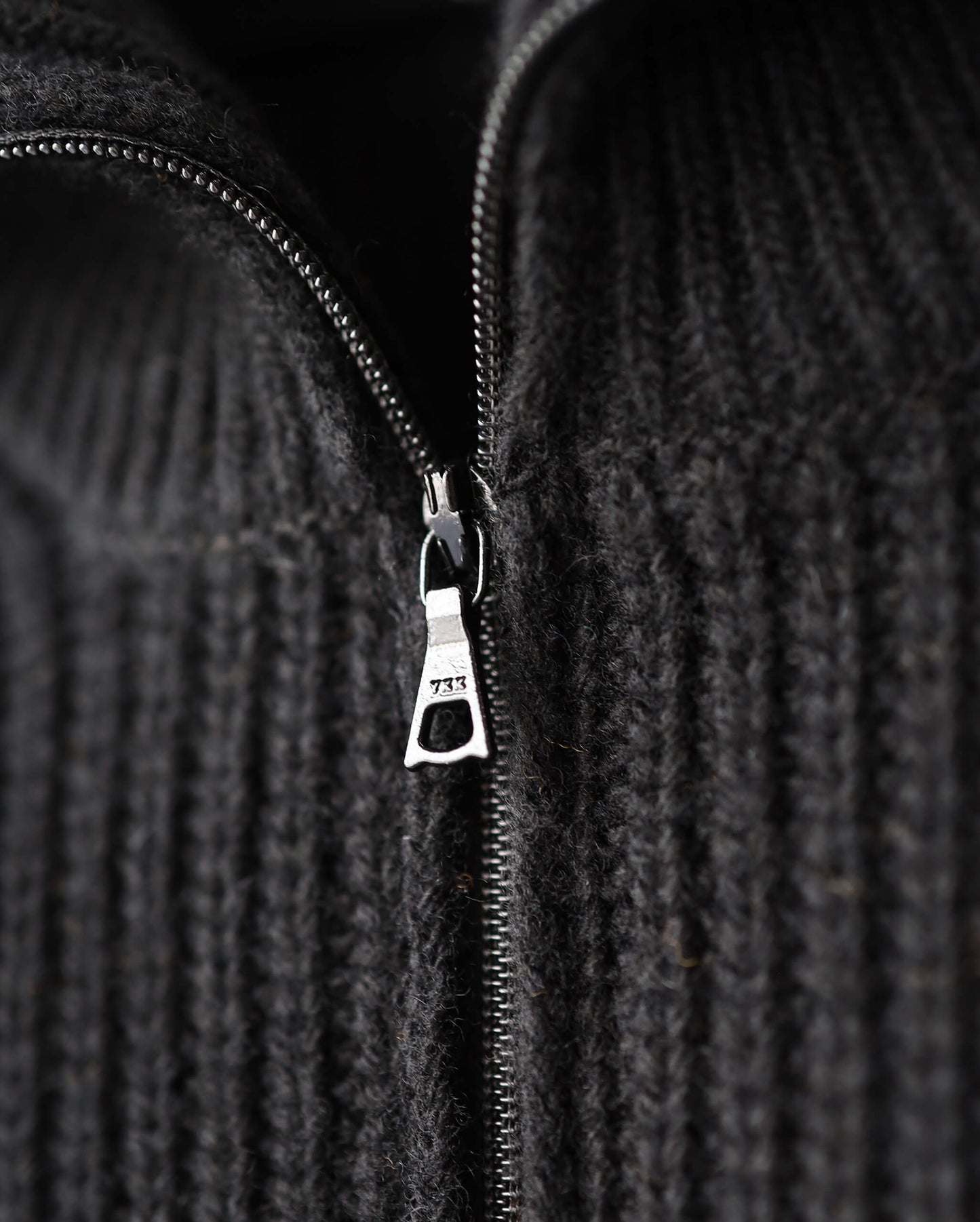 half zip tokkuri knit "black"