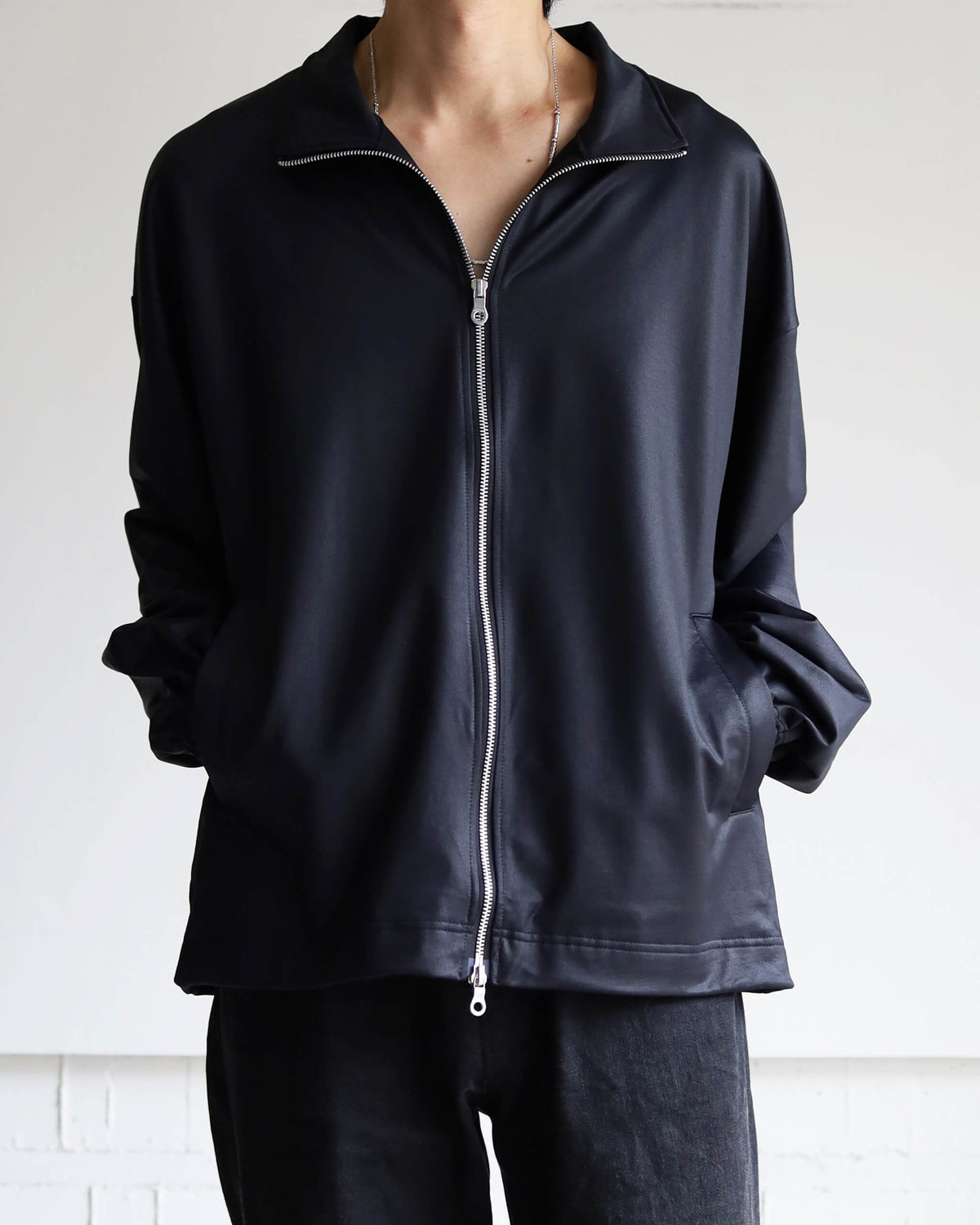 36G ECONYL Embossed Blouson "BLACK"