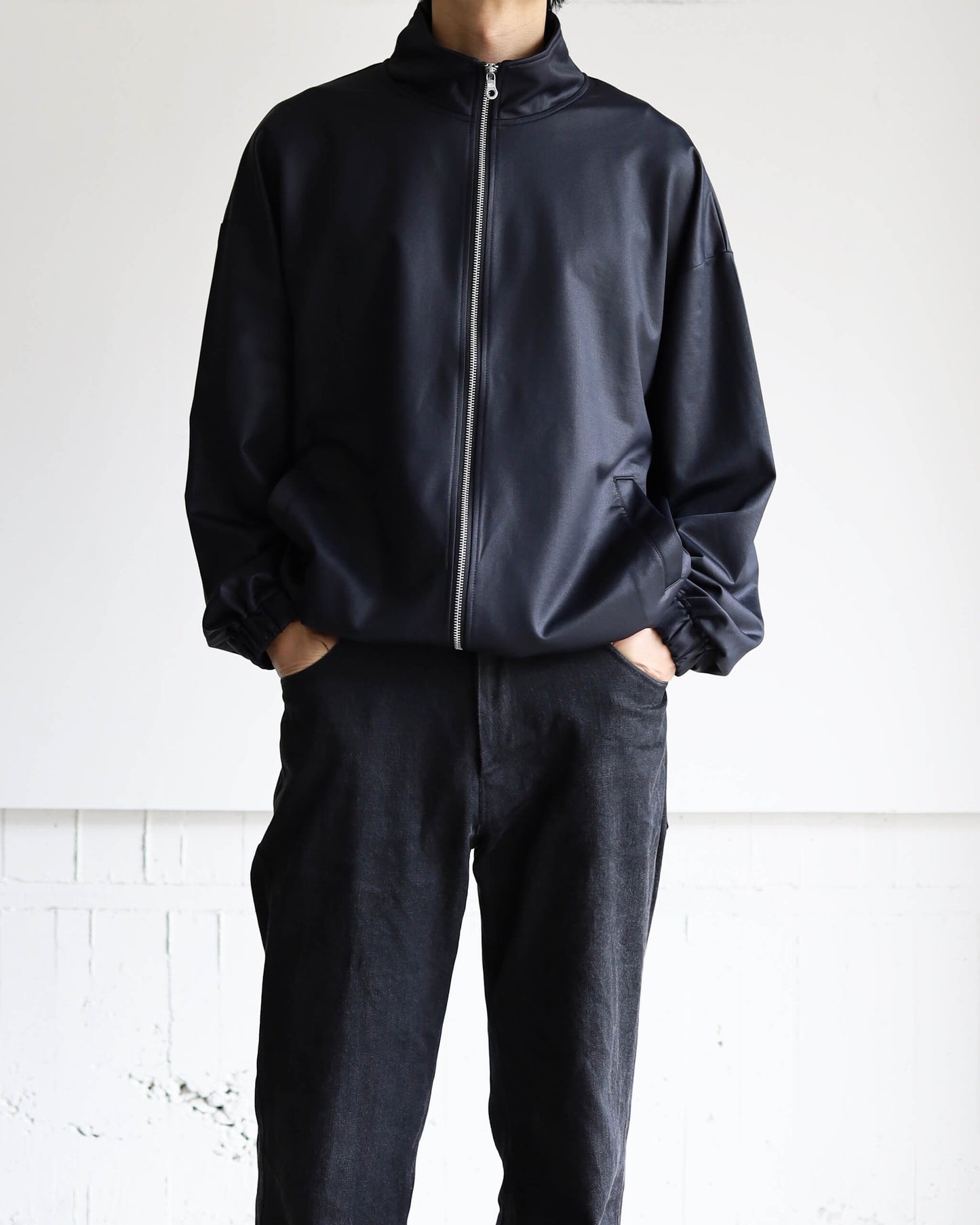 36G ECONYL Embossed Blouson "BLACK"