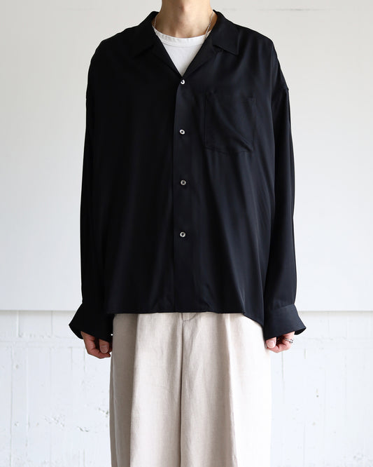 OPEN COLLAR SHIRT "BLACK"