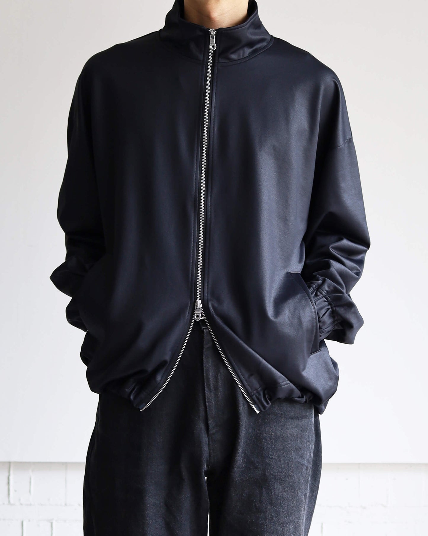 36G ECONYL Embossed Blouson "BLACK"
