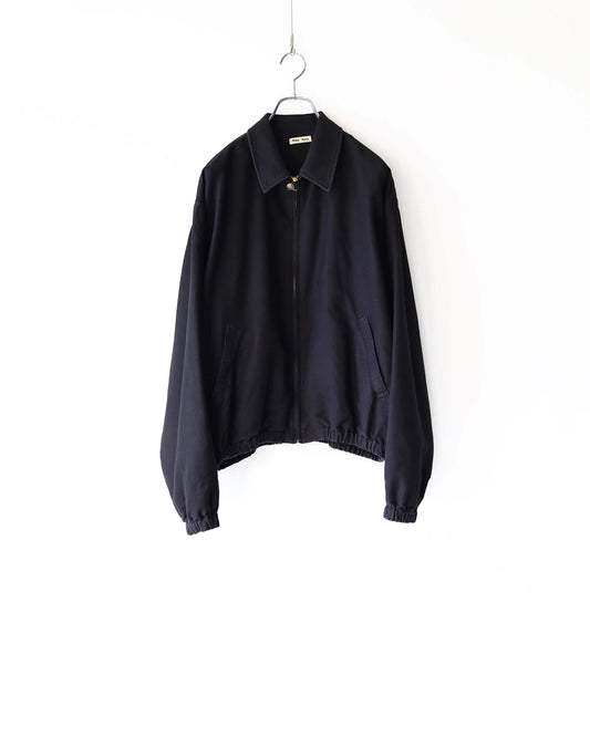 Cotton Moleskin Harrington Jacket "BLACK"