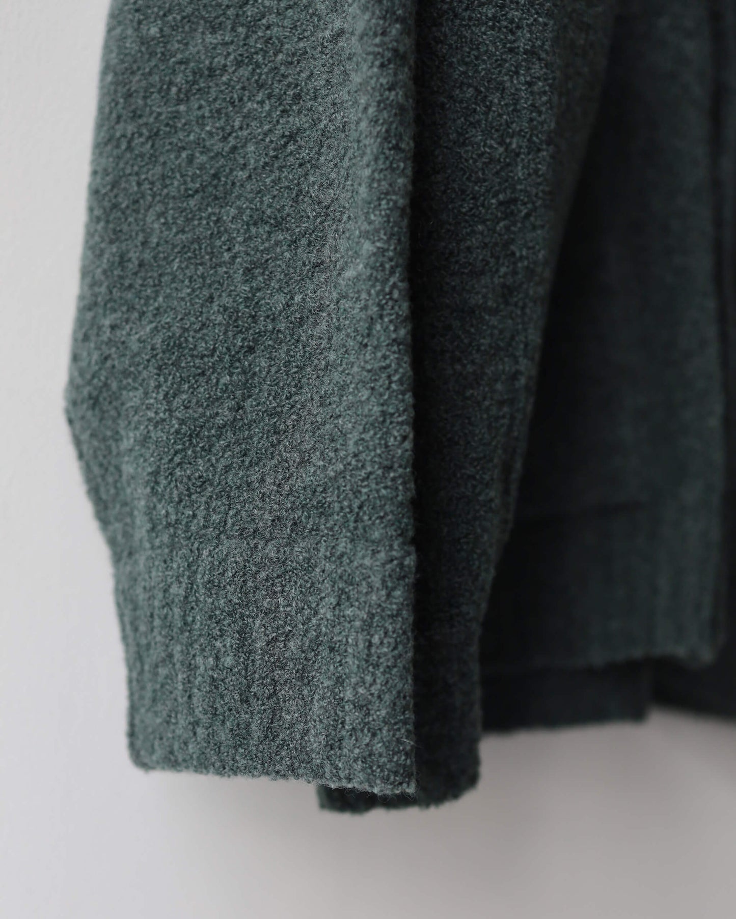 Wool boucle Shawl collar cardigan "Forest"